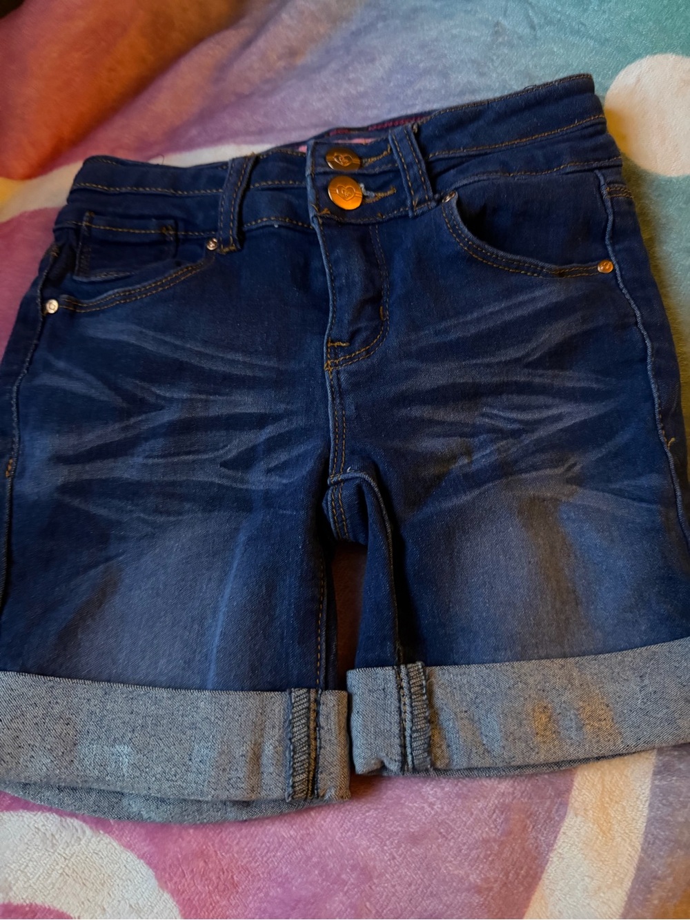 Kids Dark Blue Denim Jean Jacket-Style Jacket for Girls